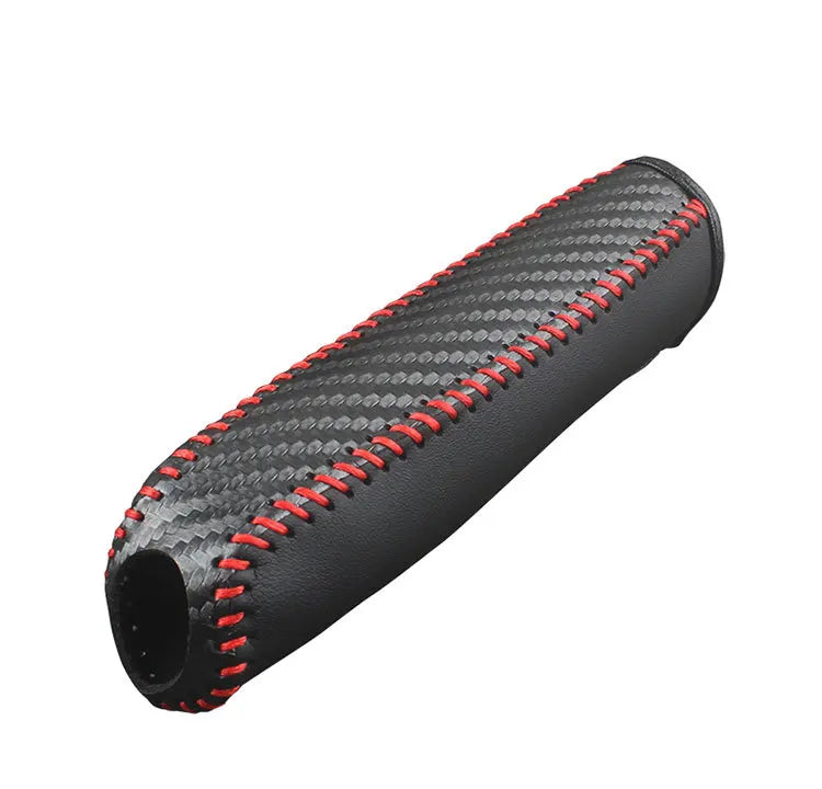 Carbon Fiber Style PU Leather Car Handbrake Cover Protective Sleeve Anti-Skid Parking Brake Handle Interior Accessories