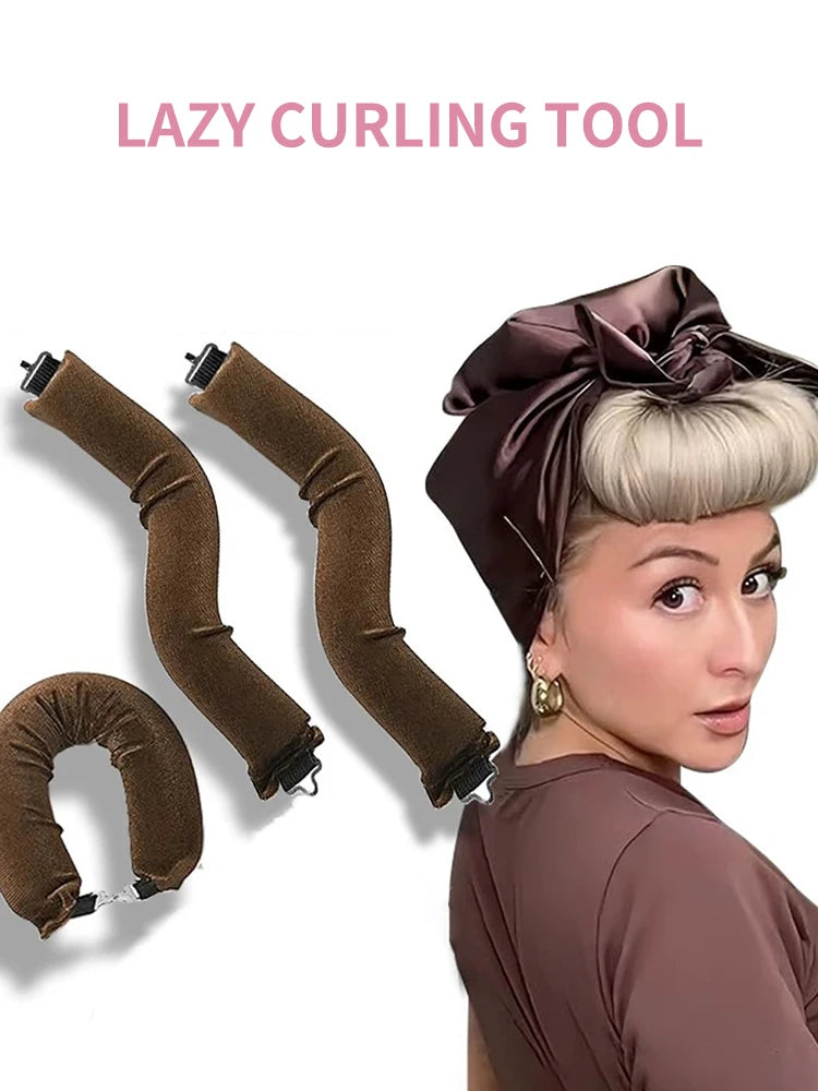 Heatless Hair Curlers Curling Rod Headband No Heat Hair Rollers Lazy Curls with Hook Sleeping Soft Flexi Rod Hair Styling Tools