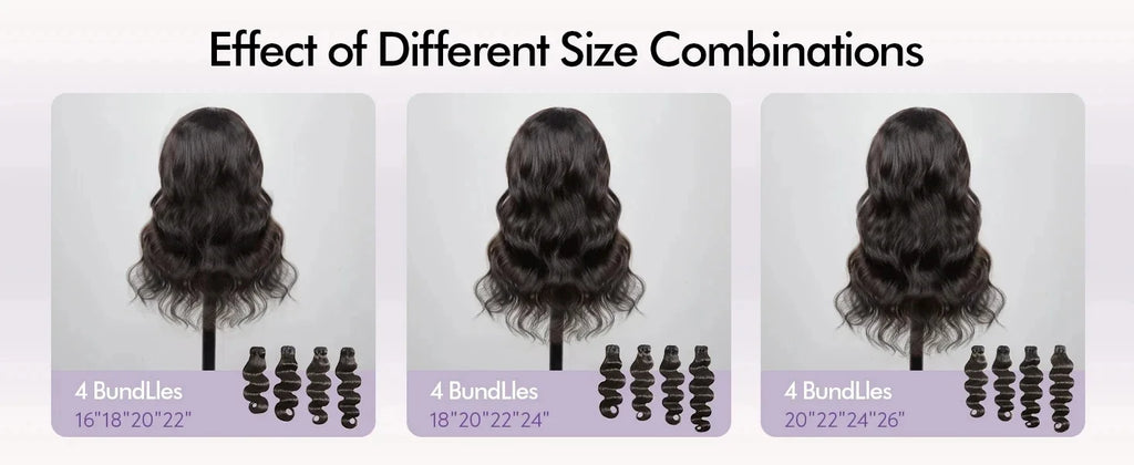 42 Inch Body Wave Human Hair Bundles Natural Black Brazilian Virgin Hair Weave 12A Unprocessed Real Human Hair Extensions Full T