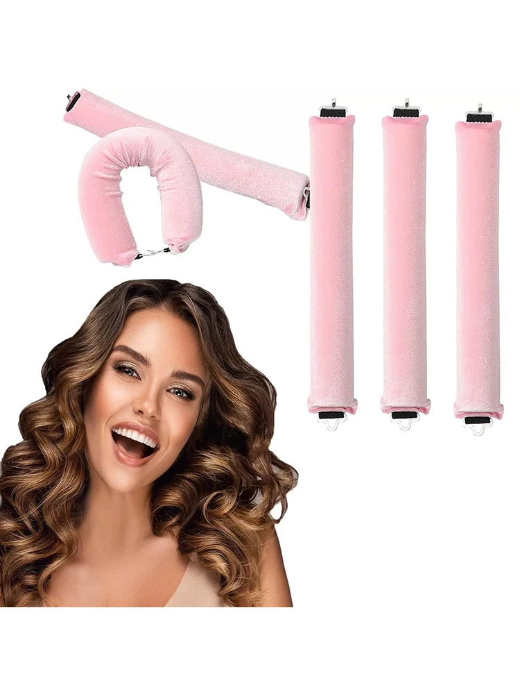 Heatless Hair Curlers Curling Rod Headband No Heat Hair Rollers Lazy Curls with Hook Sleeping Soft Flexi Rod Hair Styling Tools