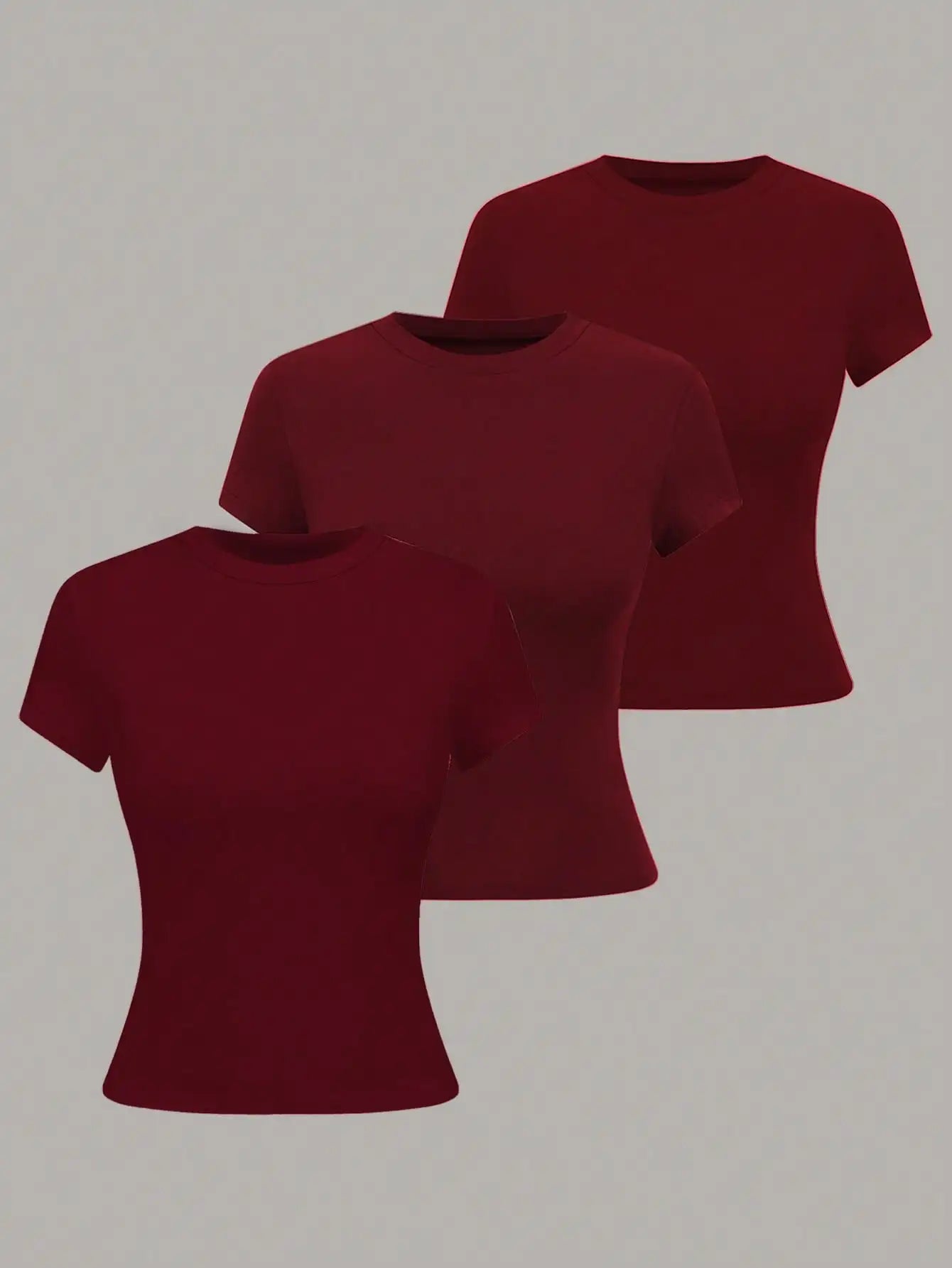 Women's Solid Color Short Sleeve T-Shirt, Minimalist Basic Top for Summer