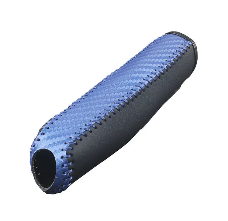 Carbon Fiber Style PU Leather Car Handbrake Cover Protective Sleeve Anti-Skid Parking Brake Handle Interior Accessories
