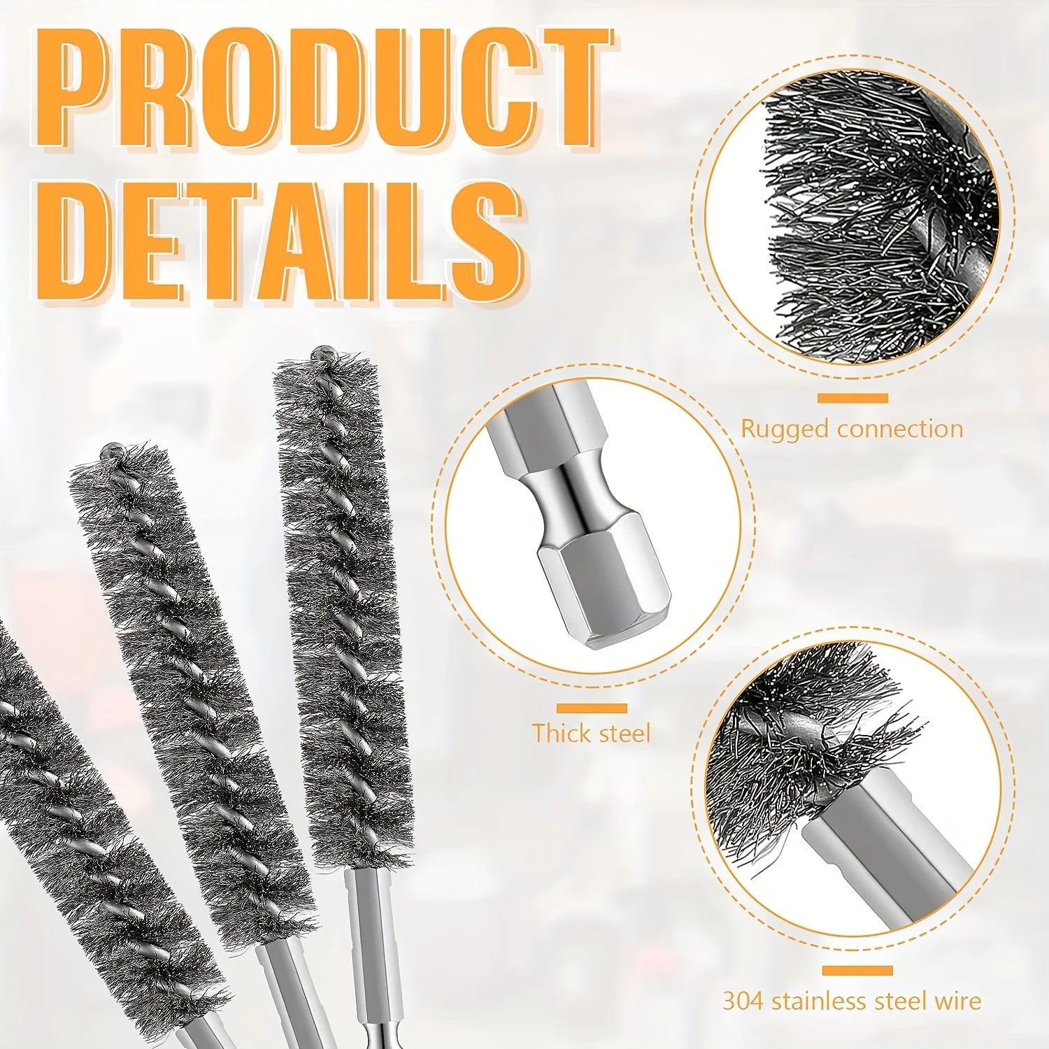 5 pieces Hexagonal shank steel wire brush for electric drill cleaning Stainless steel wire brush for electric drill cleaning