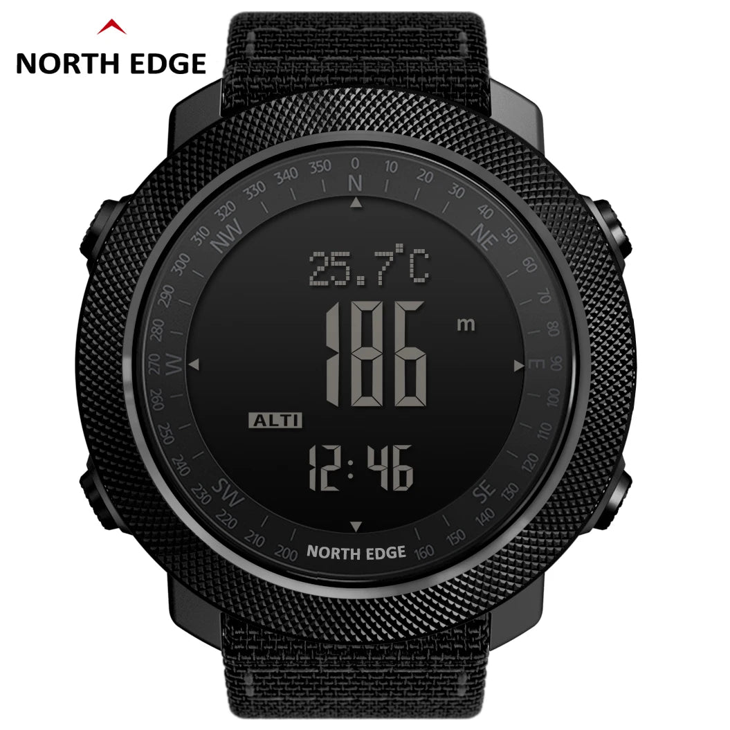 NORTH EDGE Men's sports Digital watch Hours Running Swimming Military Army watches Altimeter Barometer Compass waterproof 50m