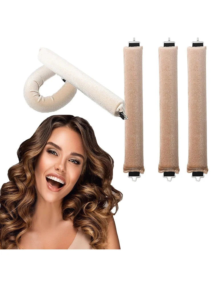 Heatless Hair Curlers Curling Rod Headband No Heat Hair Rollers Lazy Curls with Hook Sleeping Soft Flexi Rod Hair Styling Tools