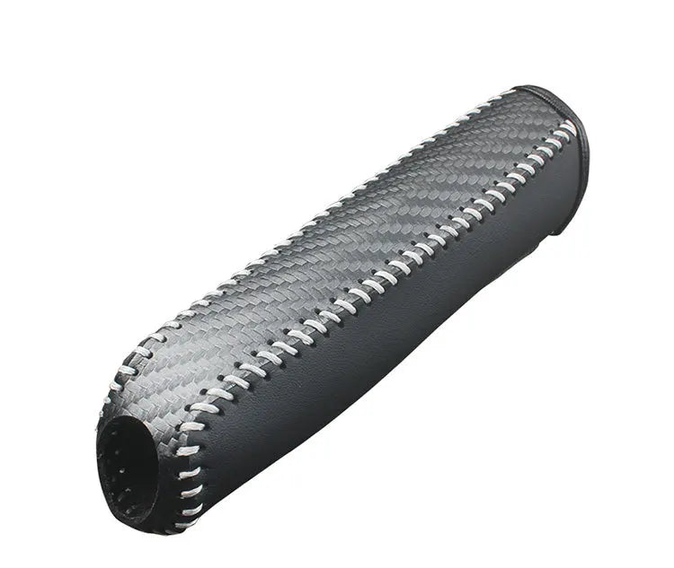 Carbon Fiber Style PU Leather Car Handbrake Cover Protective Sleeve Anti-Skid Parking Brake Handle Interior Accessories