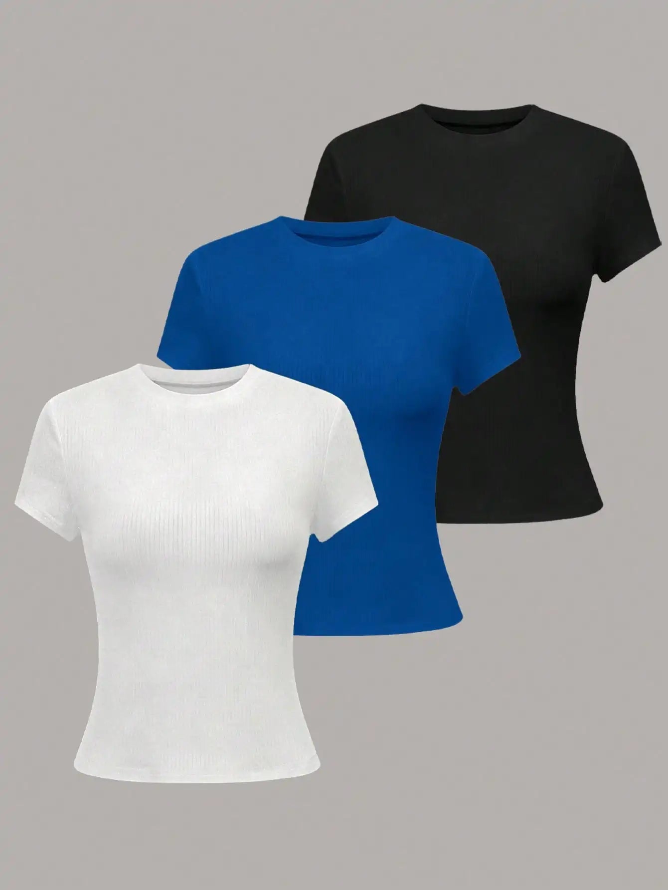 Women's Solid Color Short Sleeve T-Shirt, Minimalist Basic Top for Summer