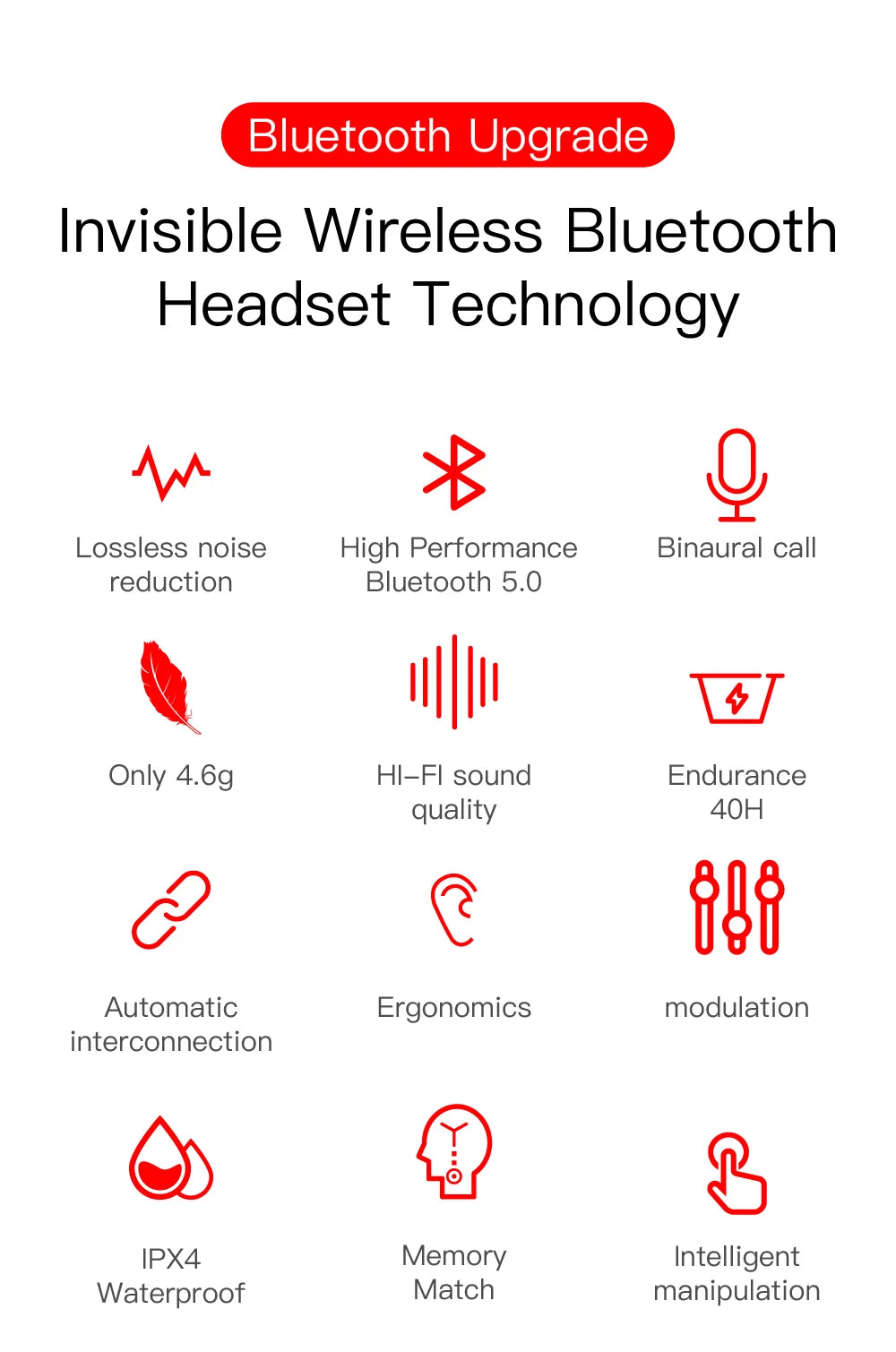E6s Tws Bluetooth-compatible Earphones Wireless Hands-Free Noise Cancelling Headset