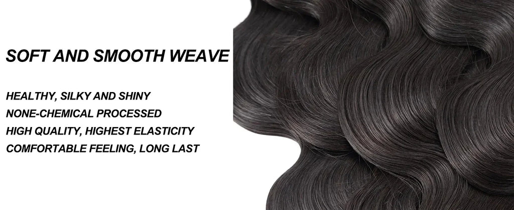 42 Inch Body Wave Human Hair Bundles Natural Black Brazilian Virgin Hair Weave 12A Unprocessed Real Human Hair Extensions Full T