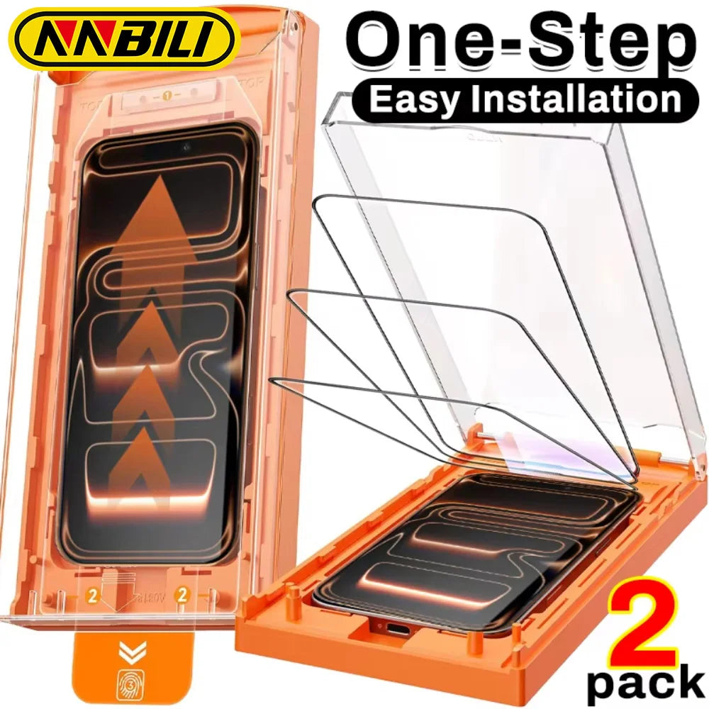 NNBILI For iPhone 17 ProMax/17 Pro/17 Air Easy To Install Tempered Glass Screen Protectors HD Clear Films for iPhone 17 17Air
