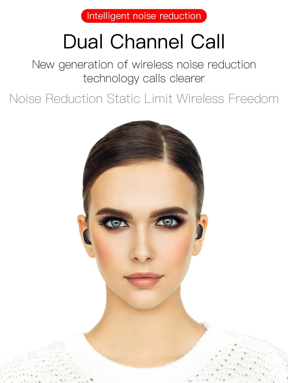 E6s Tws Bluetooth-compatible Earphones Wireless Hands-Free Noise Cancelling Headset