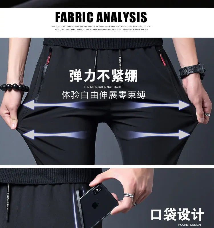 Men's Casual Business Stretch Slim Fit Elastic Waist Jogger Pants Korean Classic Blue Black Gray Male Brand Trousers