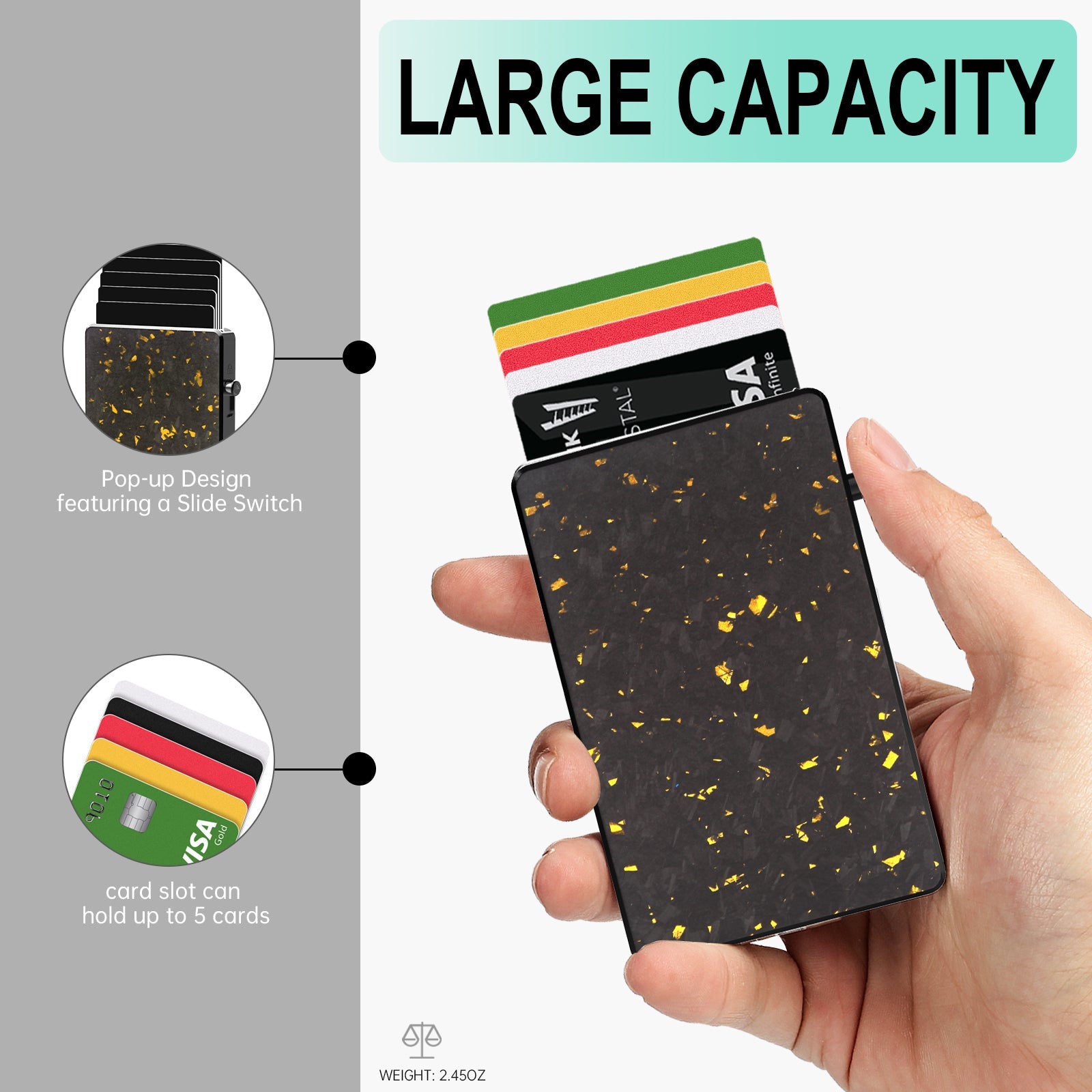 TOYFID Best Men's Forged Carbon Fiber Wallet with Airtag Holder & Expansion Board