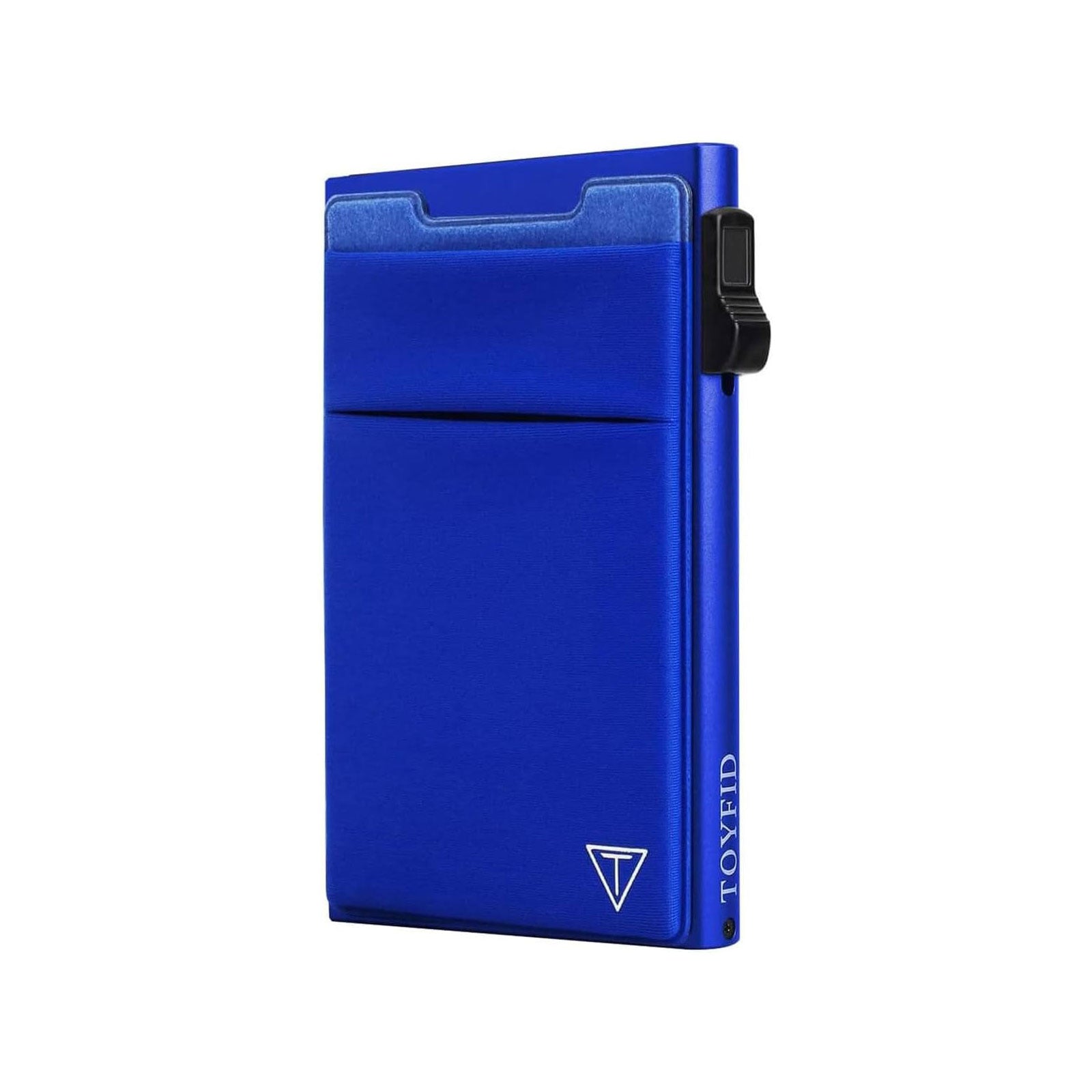 Slim RFID Blocking Wallets, Pop Up Minimalist Card Holder for Men & Women, Metal Thin Front Pocket Wallet Credit Card Holder with Elastic Coin Pocket